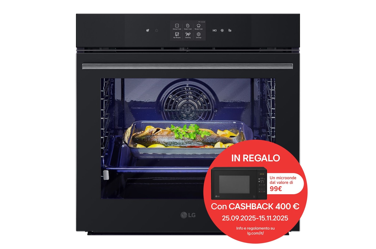 Foto frontale del forno aperto LG WSED7667M